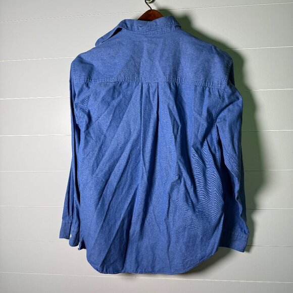 YSL Yves Saint Laurent Menswear Vintage Size L Blue Dress Shirt - Picture 3 of 7